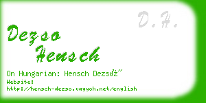 dezso hensch business card